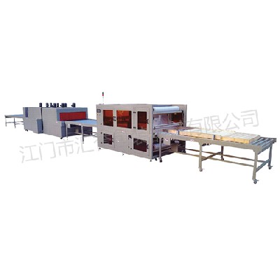 Hy-6030af + hy-15040e fully enclosed horizontal double side sealing and cutting heat shrinkable packaging machine